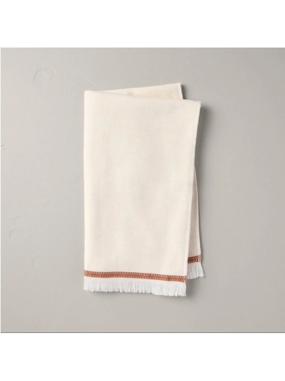 Twin Stripe Terry Hand Towel Beige/Rust- Hearth & Hand™ with Magnolia NWT